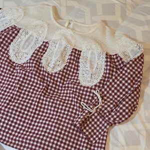 Checkered Lace Top